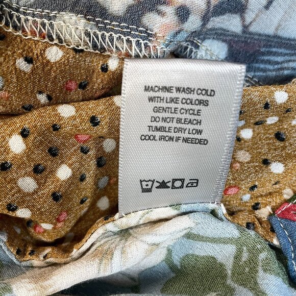 John Mark Mixed Print Button Up Tunic Shirt Boho Women 3X Long Roll Tab Sleeve - Picture 9 of 9